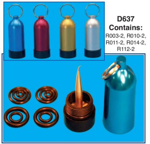 Mini Tank O-Ring Kit with brass pick and 10 popular O-rings - D637